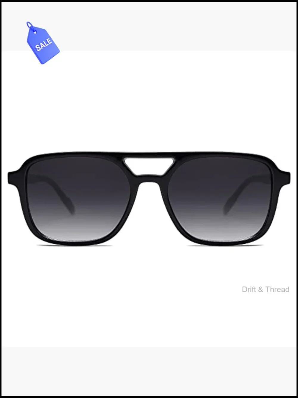 Retro Aviator Sunglasses UV400 Protection Unisex Rectangle Shades